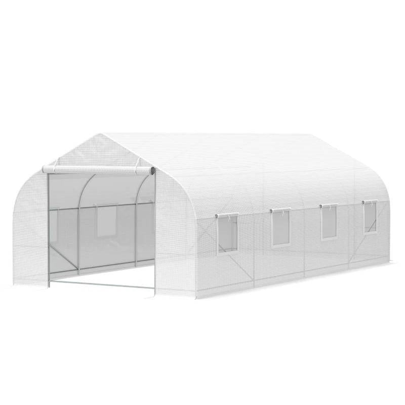 19.5'x9.8' Outdoor Greenhouse with Steel Frame