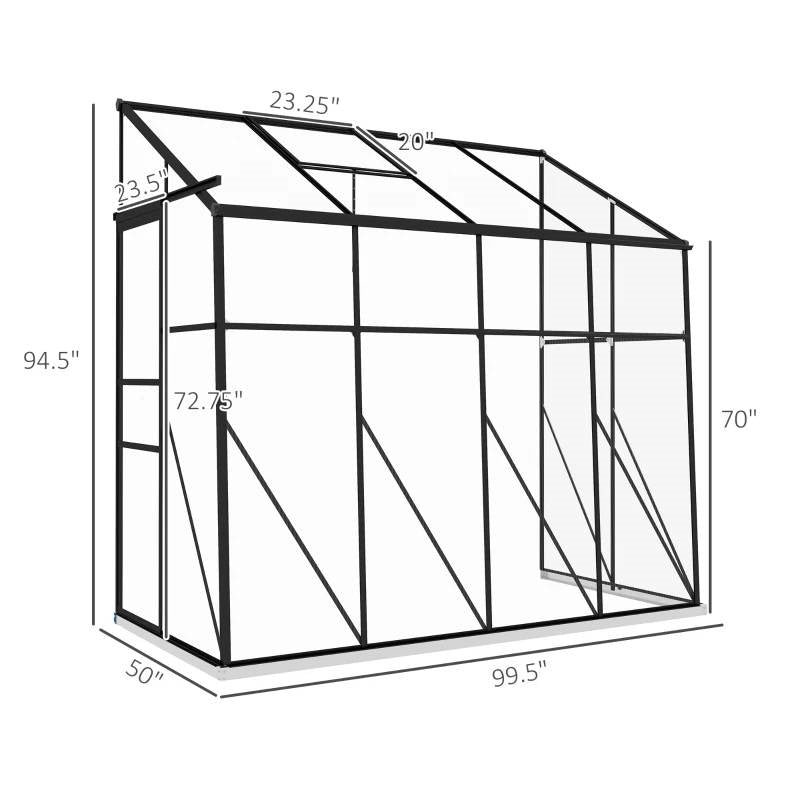 8.3'x4.1' Outdoor Lean-to Greenhouse