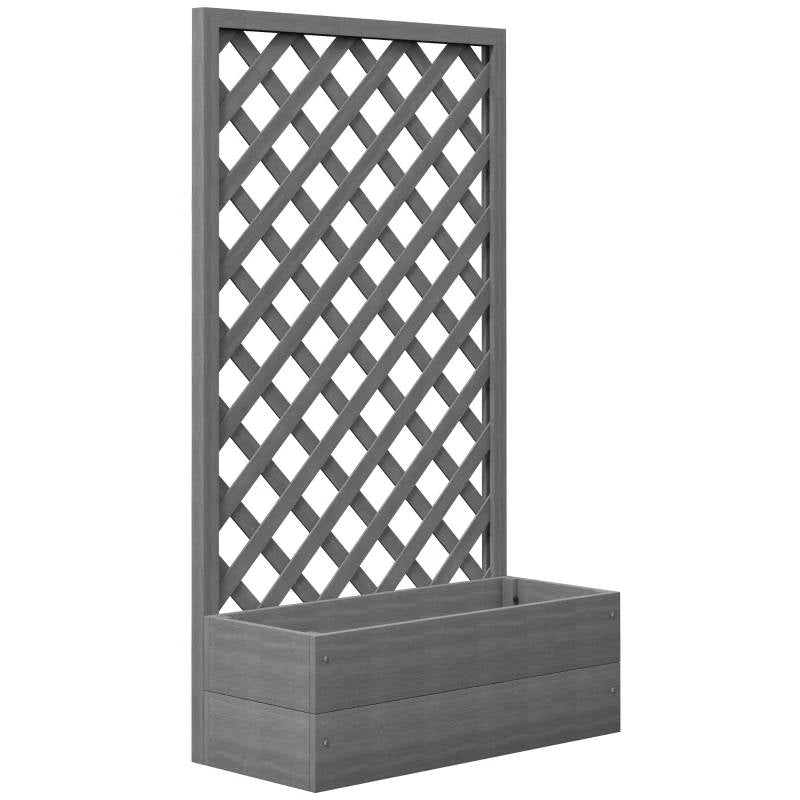 Outdoor Raised Garden Bed with Lattice Trellis