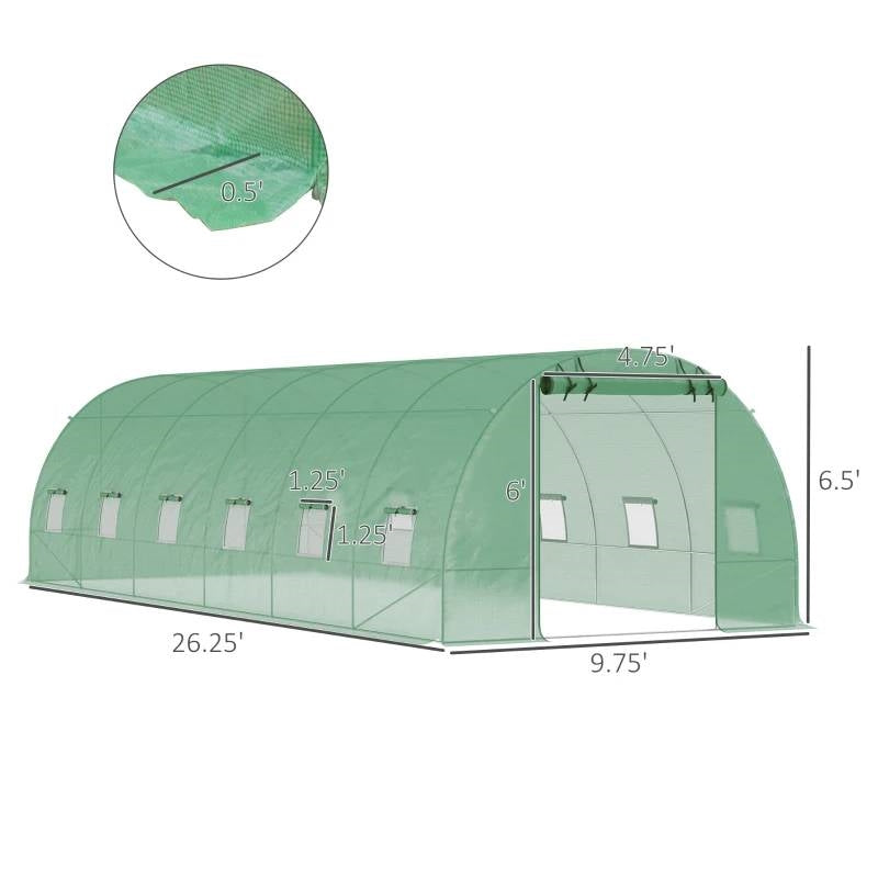 26.2'x9.7' Walk-In Outdoor Greenhouse