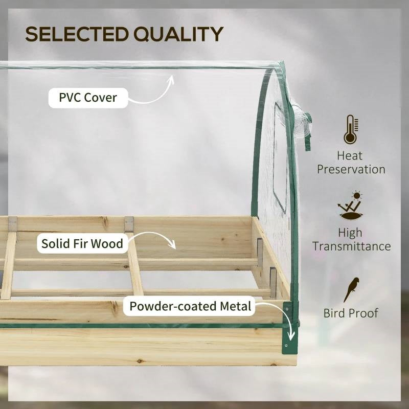 Mini Raised Garden Bed with Clear PVC Greenhouse Cover