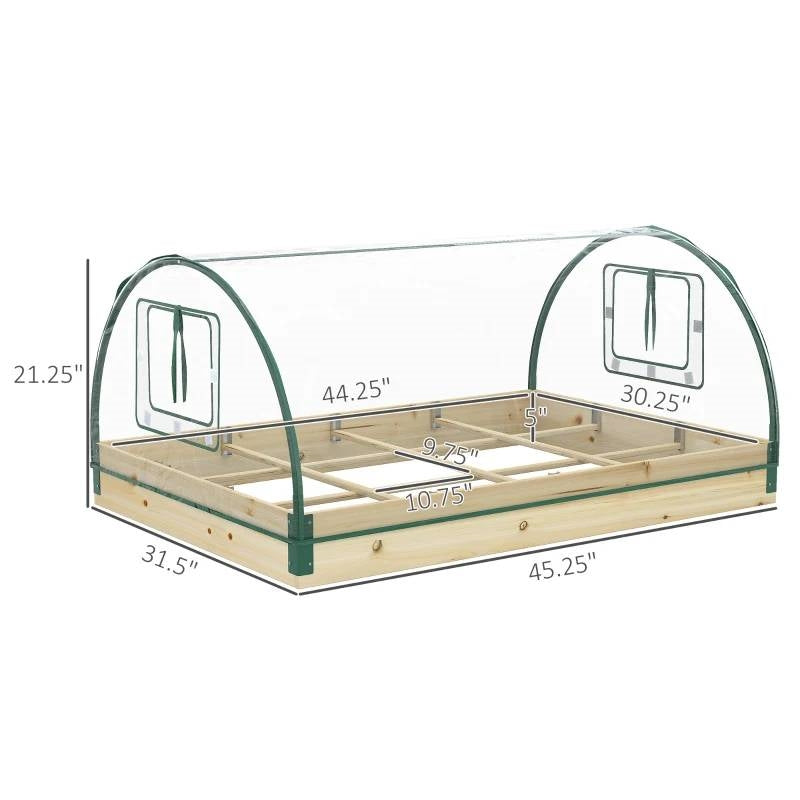 Mini Raised Garden Bed with Clear PVC Greenhouse Cover