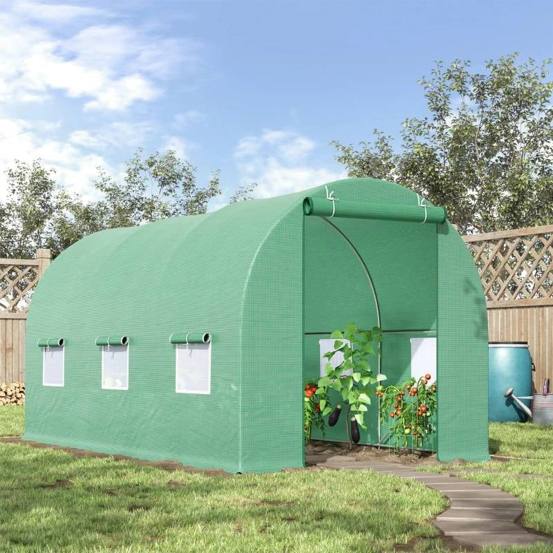 14.5'x6.3' Outdoor Greenhouse with Steel Frame