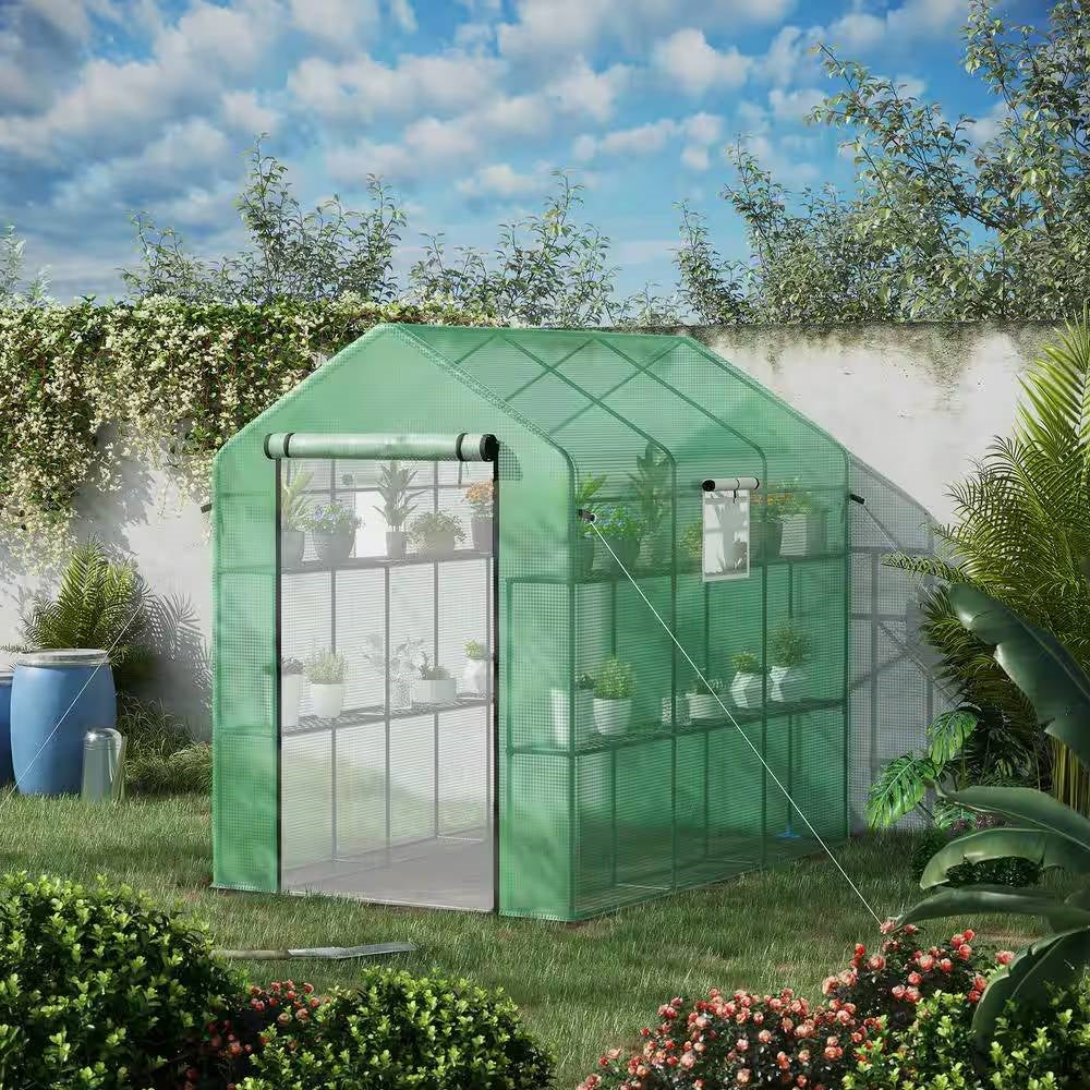 7'x4.7' Outdoor Greenhouse with Steel Frame