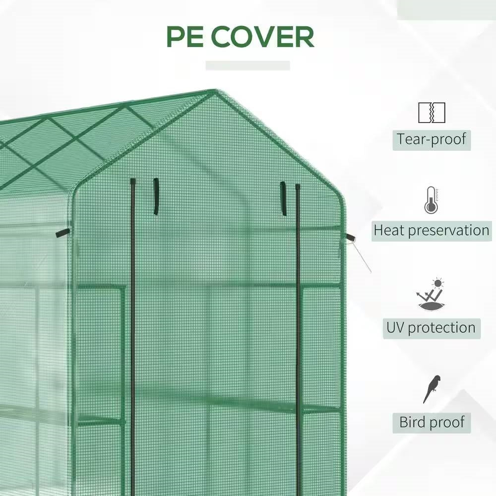 7'x4.7' Outdoor Greenhouse with Steel Frame