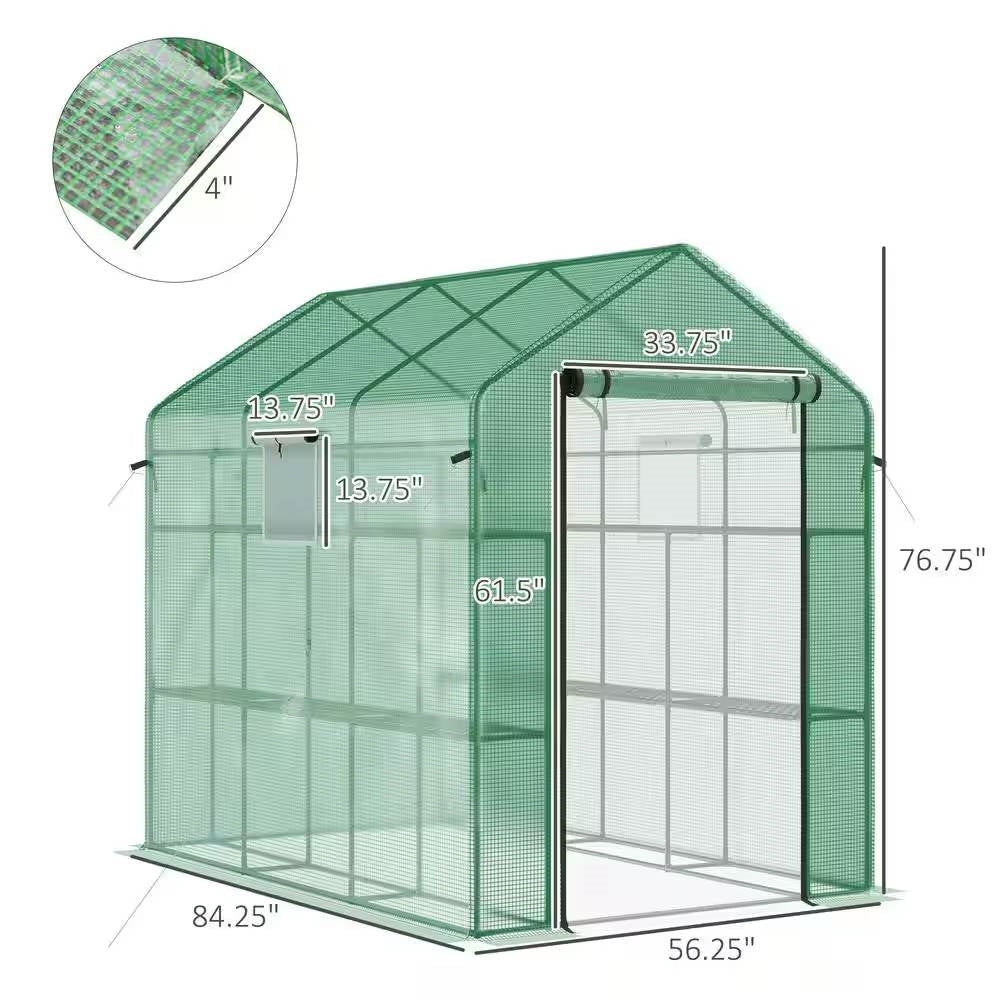 7'x4.7' Outdoor Greenhouse with Steel Frame