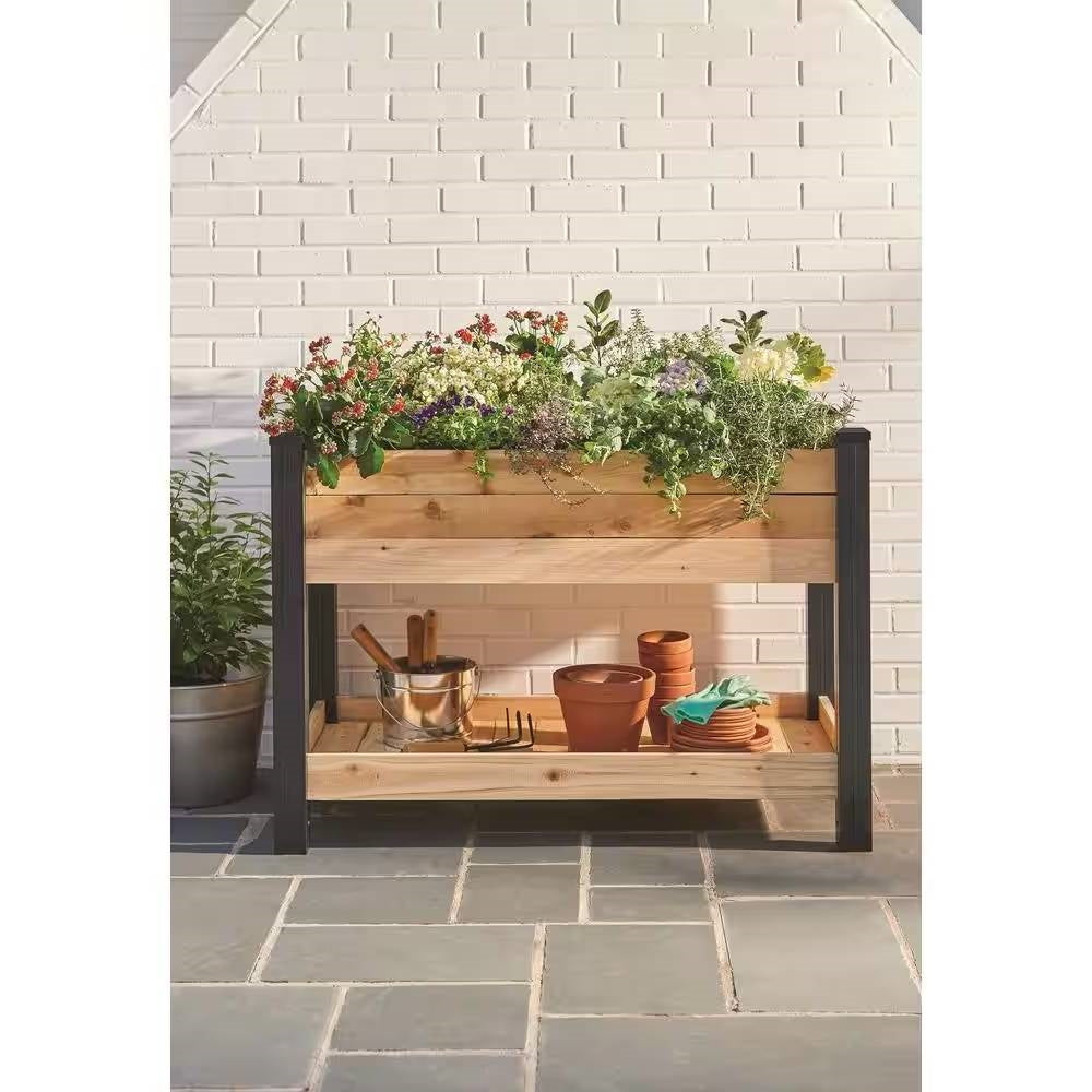 2x4 Cedar Raised Garden Bed with Vinyl Legs