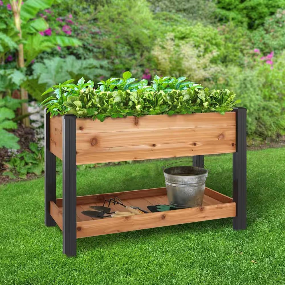 2x4 Cedar Raised Garden Bed with Vinyl Legs