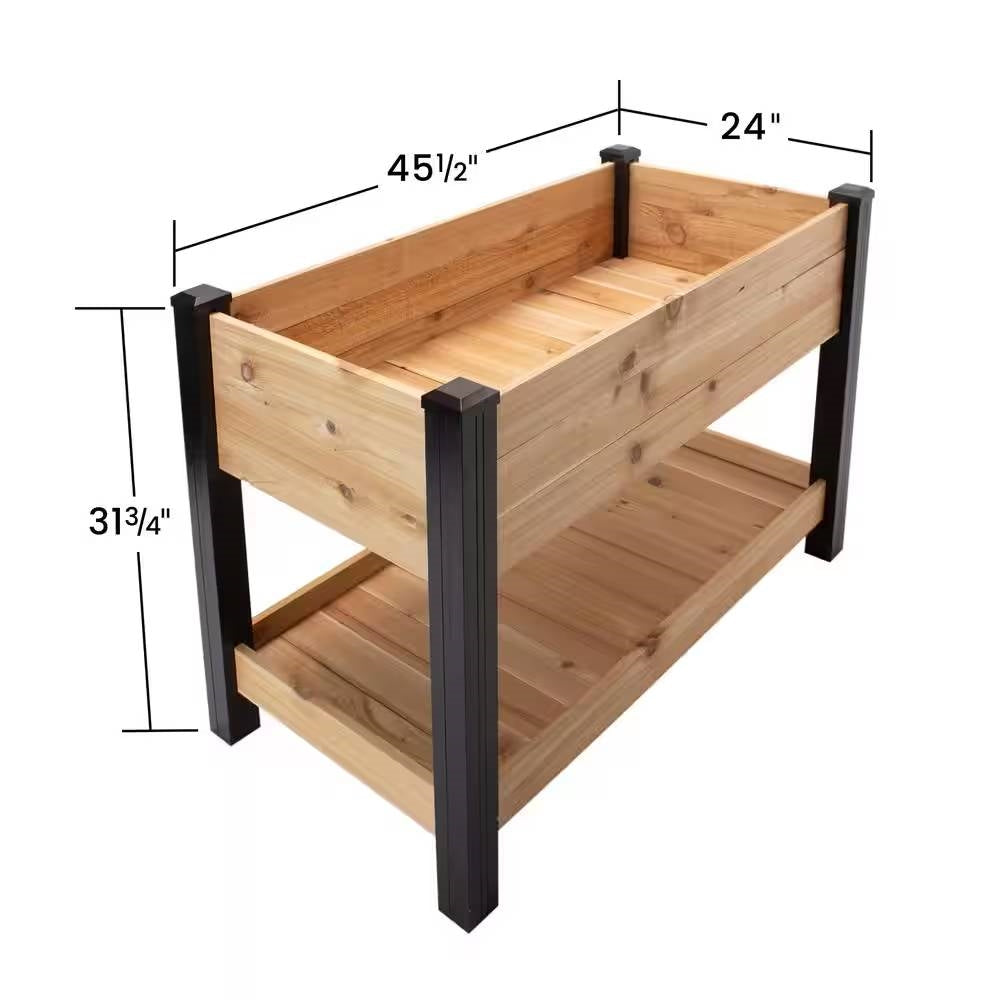 2x4 Cedar Raised Garden Bed with Vinyl Legs