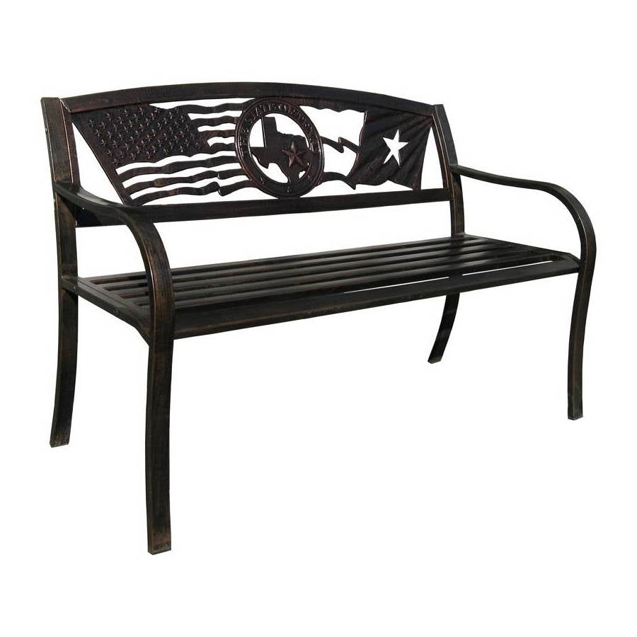 2-Person Texas Star Patriotic Metal Garden Bench